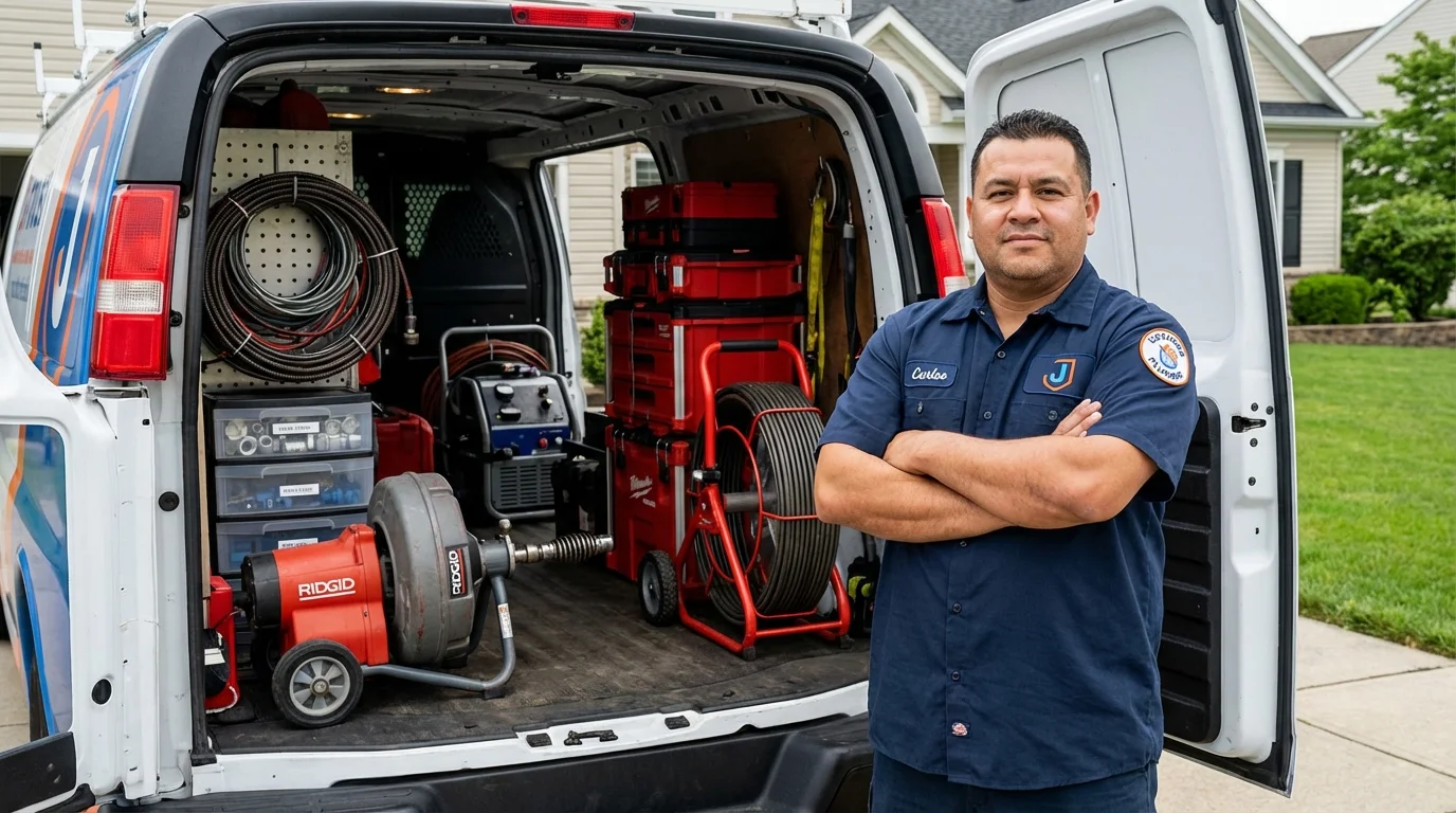 Professional drain cleaning equipment and Johns Plumbing LLC plumber in San Juan