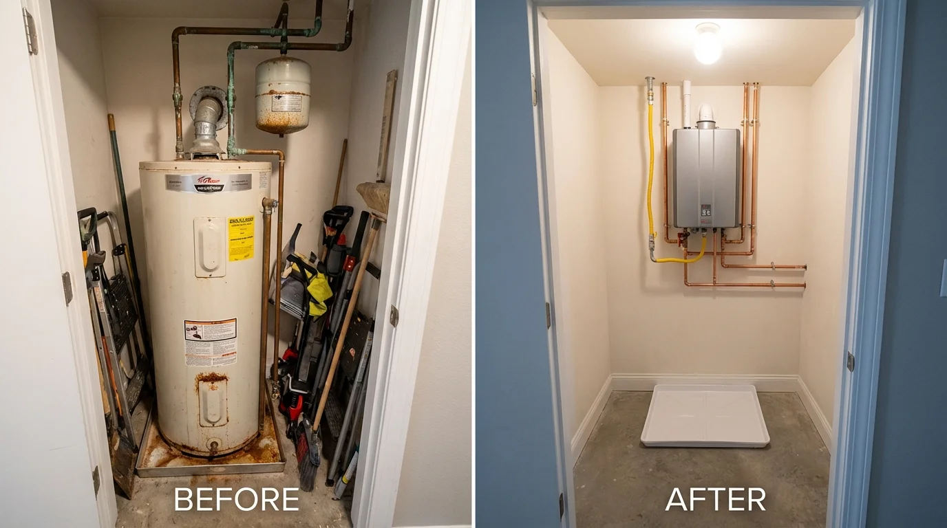 Tank water heater versus wall-mounted tankless unit comparison for San Juan, TX homeowners